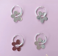 Argola flor. Prata 925
