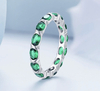 anel pedras verde. prata 925. tam 20