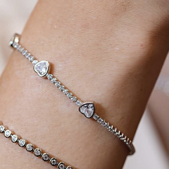 Pulseira reviera coraçõezinhos. Prata 925 - comprar online