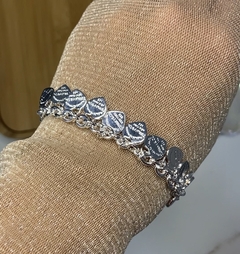 Pulseira corações tiffany. 18 cm. Prata 925 na internet