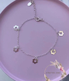 pulseira flores. prata 925