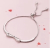pulseira laço. prata legítima. tamanho ajustável