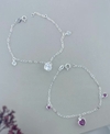 Pulseira corações. Prata 925. Cor cristal