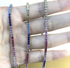 Pulseira reviera colorida. 2mm. 18 cm. Prata 925