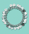Pulseira corações tiffany. 18 cm. Prata 925 - comprar online