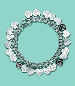 Pulseira corações tiffany. 18 cm. Prata 925 - comprar online