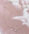 Colar ponto de luz estrela. Prata 925. 45 cm