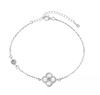 Pulseira trevo madre pérola. Prata 925