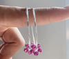 Argola grande flor pink. Prata 925