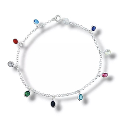 Pulseiras zircônias coloridas. Prata 925