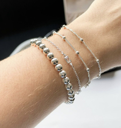 pulseira bolas. prata 925. 19 cm - comprar online