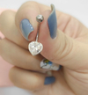 piercing de umbigo coração. prata 925