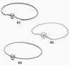Pulseiras Pandora. Prata 925. Largura slim. Sob encomenda