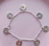 pulseira medalhas. prata 925