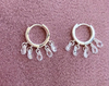 argola com pingentes cristais . prata 925