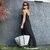 VESTIDO FLUIDO BARRADO PRETO/BEGE COMBINACAO M - comprar online
