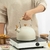 Chaleira Retrô Aço Inoxidável com Cabo de Madeira - Bem do Lar - Loja Bem do Lar | Soluções Criativas para Casa, Cozinha, Organização, Decoração. 
