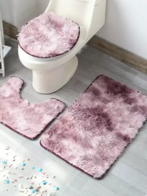 Conjunto de Tapete para Banheiro Felpudo 3 peças - Bem do Lar