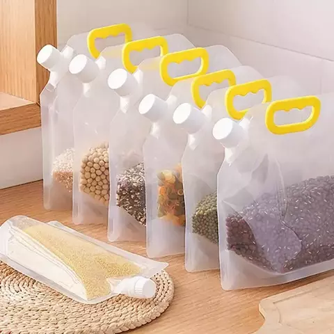 Kit 10 Sacos Organizadores Armazenamento Dispenser de Alimentos - Bem do Lar