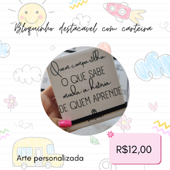 Bloquinho com carteira personalizada