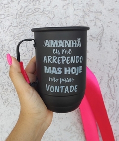 Caneca de alumínio 600 ml personalizada com tirante na internet