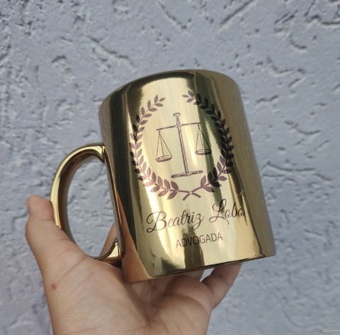 Caneca de porcelana cromada personalizada