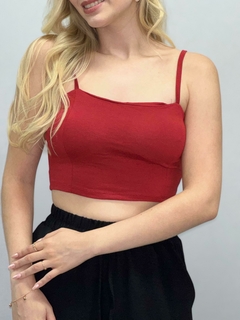 Top com bojo malha viscose Vermelho - 0051 na internet