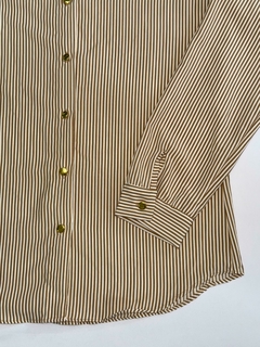 Camisa Botão Branca com caramelo - 0079 - Bea Vest