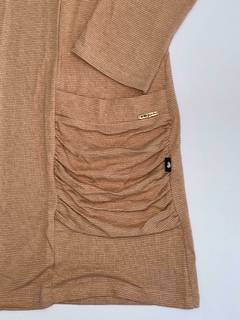 Cardigan Alongado Malha Algodão Areia - 0090 - Bea Vest