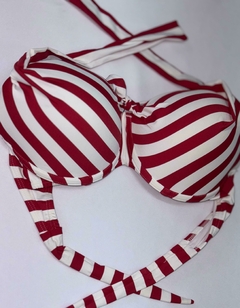 Bojo Biquini Plus Size Branco Vermelho - 0032 - comprar online