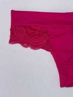 Calcinha Fio Duplo com Renda Pink - 0097 - Bea Vest