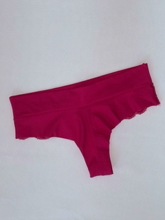Calcinha Fio Duplo com Renda Pink - 0097 na internet