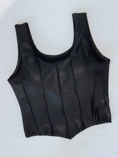 Cropped Corselet Cirrê Preto - 0106 - comprar online