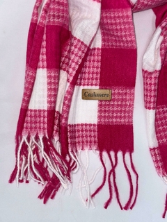 Cachecol Feminino lã Xadrez Pink - 0113 na internet