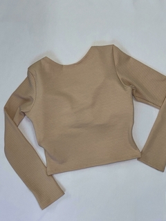 Blusa Cropped Nude manga longa - 0141 - loja online