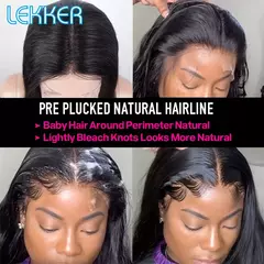 Lekker-Wavy Lace Front Peruca de Cabelo Humano para Mulheres, Perucas Glueless B na internet
