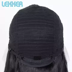 Lekker-Wavy Lace Front Peruca de Cabelo Humano para Mulheres, Perucas Glueless B - ESPAÇO MULHER
