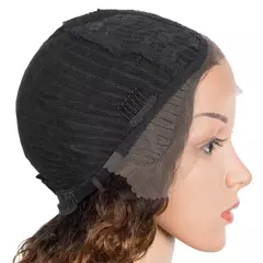 Lekker-Short Kinky Curly Bob Peruca para Mulheres, Lace Front, Cabelo Humano, So - loja online