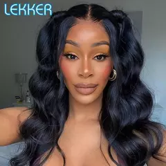Lekker-Wavy Lace Front Peruca de Cabelo Humano para Mulheres, Perucas Glueless B