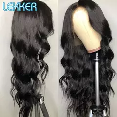 Lekker-Body Wave Lace Frontal Cabelo Humano Perucas para Mulheres, Pré Arrumada - loja online