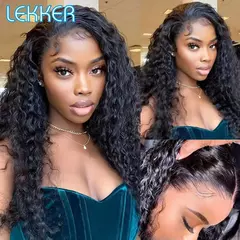 Lekker-Natural Water Wave Lace Front Perucas de Cabelo Humano para Mulheres, Cab - ESPAÇO MULHER