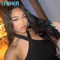 Lekker-Wavy Lace Front Peruca de Cabelo Humano para Mulheres, Perucas Glueless B - comprar online