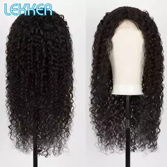 Lekker-Natural Water Wave Lace Front Perucas de Cabelo Humano para Mulheres, Cab