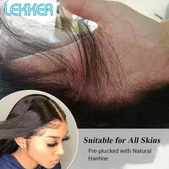 Lekker-Body Wave Lace Frontal Cabelo Humano Perucas para Mulheres, Pré Arrumada - comprar online