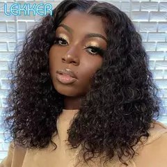 Lekker-Natural Water Wave Lace Front Perucas de Cabelo Humano para Mulheres, Cab - ESPAÇO MULHER