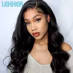 Lekker-Body Wave Lace Frontal Cabelo Humano Perucas para Mulheres, Pré Arrumada - comprar online