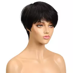 Lekker-Short Pixie Cut Perucas de Cabelo Humano para Mulheres, Natural Preto, Mu na internet