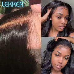 Imagem do Lekker-perucas dianteiras do cabelo humano do laço para mulheres, onda do corpo