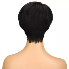 Imagem do Lekker-Short Pixie Cut Perucas de Cabelo Humano para Mulheres, Natural Preto, Mu