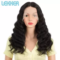 Lekker-Perucas dianteiras de renda para mulheres, onda profunda solta, pré-arra na internet